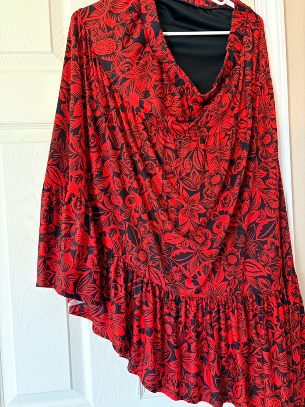 Cato Red and Black Floral skirt
